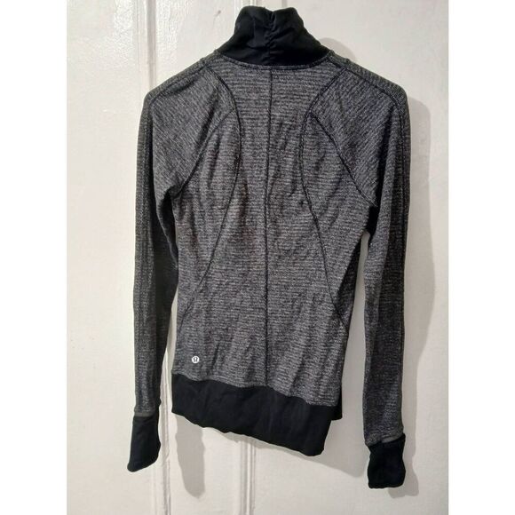 Lululemon women size 4 RUNDERFUL1/2 zip base runner longsleeve top running gray - Picture 5 of 7